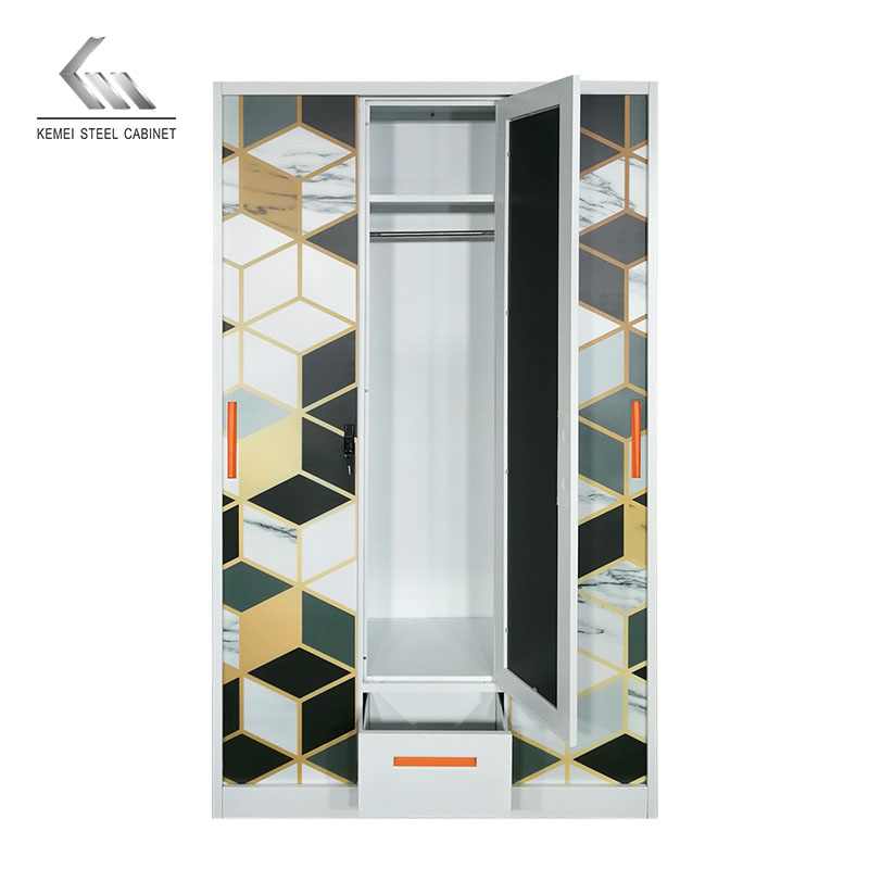 3 Door Sliding Door Steel Wardrobe