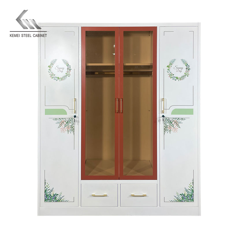 4 Door Steel Wardrobe with LED light