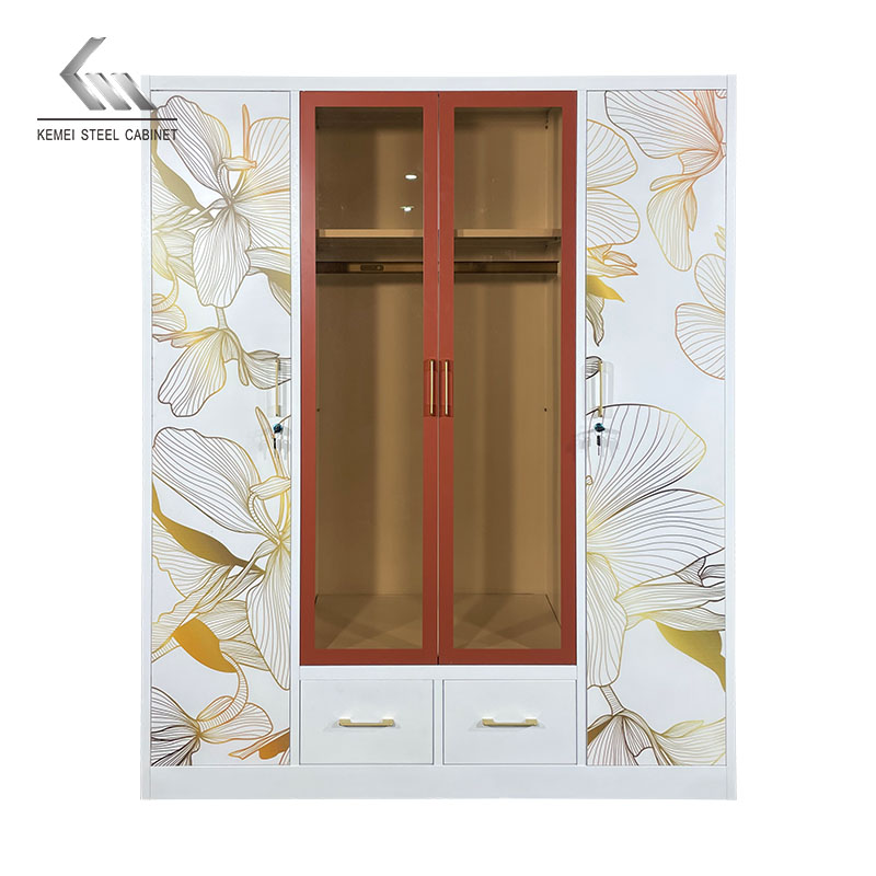 4 Door Steel Wardrobe with LED light