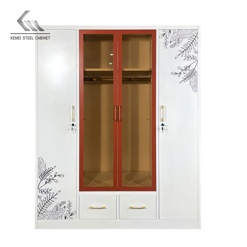 4 Door Steel Wardrobe with LED light