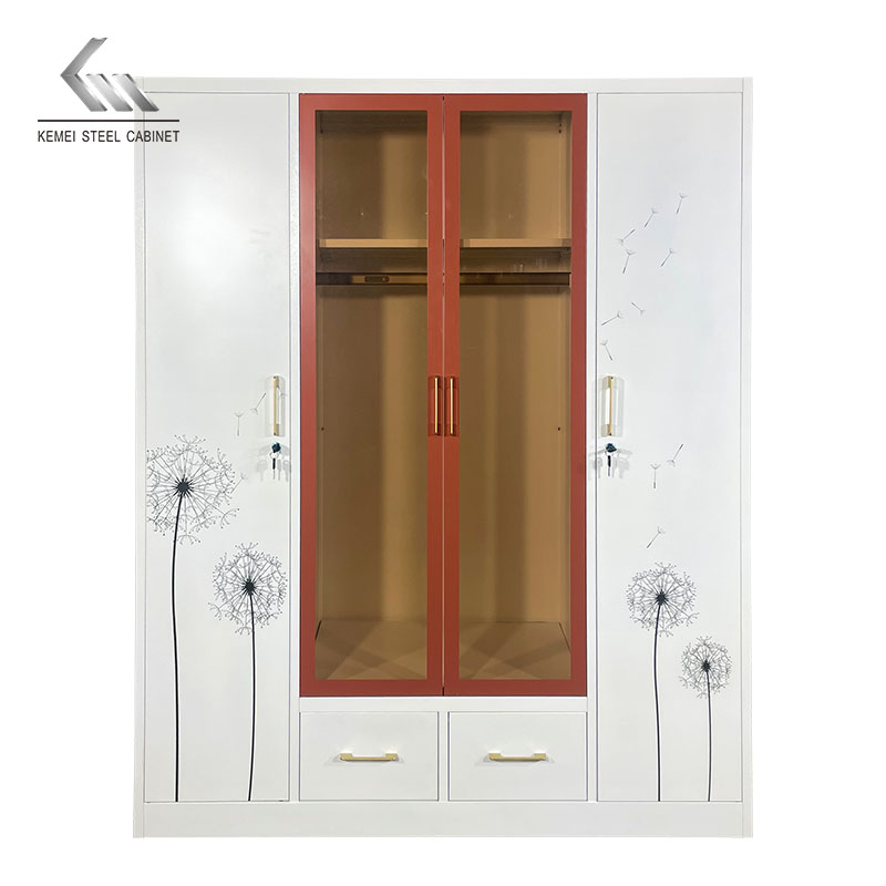 4 Door Steel Wardrobe with LED light