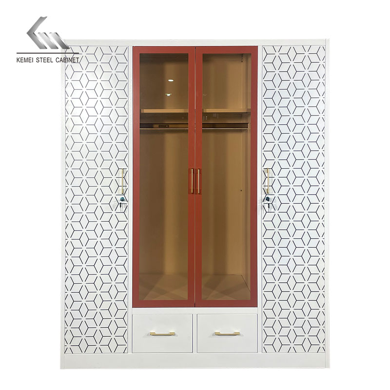 4 Door Steel Wardrobe with LED light