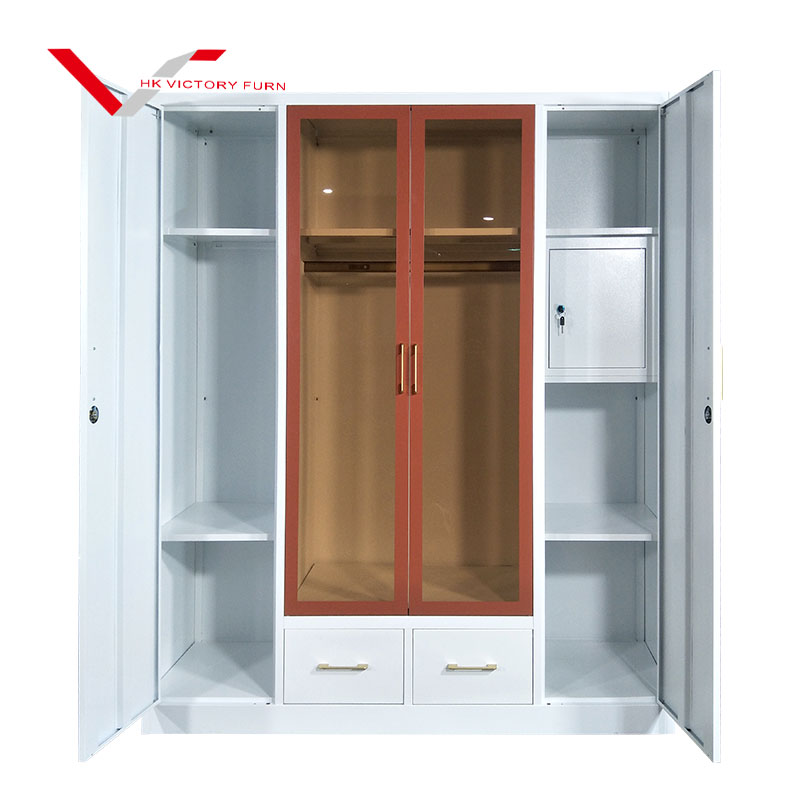 4 Door Steel Wardrobe with LED light