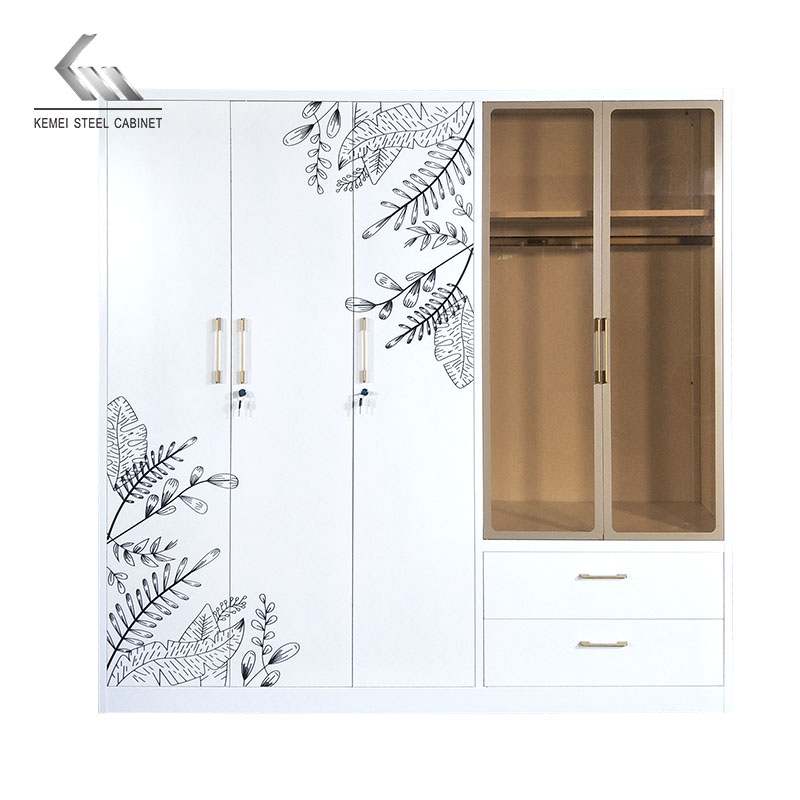 5 Door Steel Wardrobe with LED light