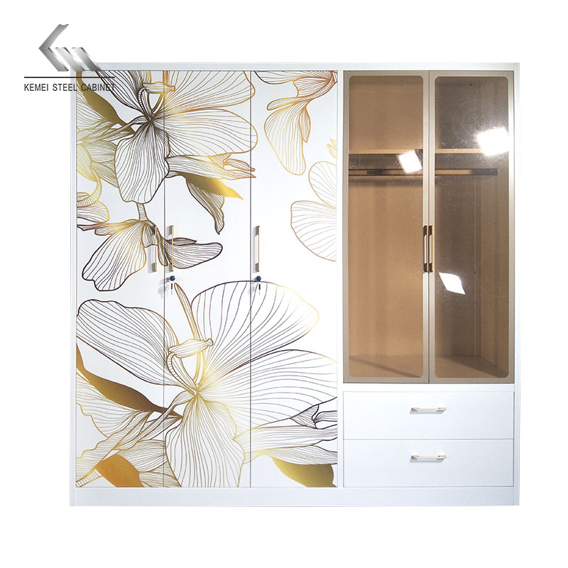5 Door Steel Wardrobe with LED light