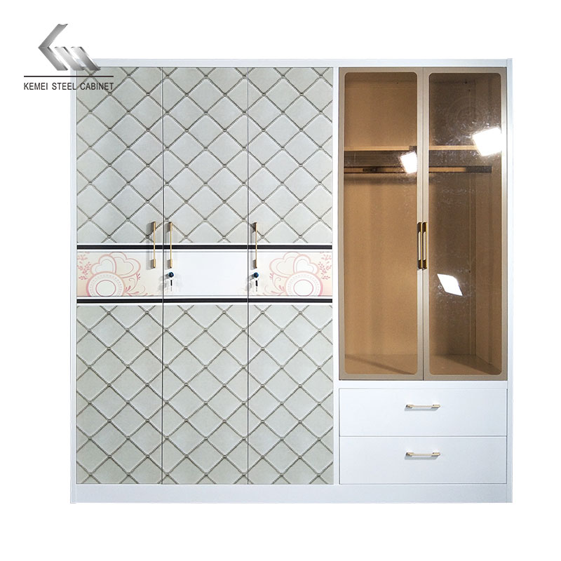 5 Door Steel Wardrobe with LED light