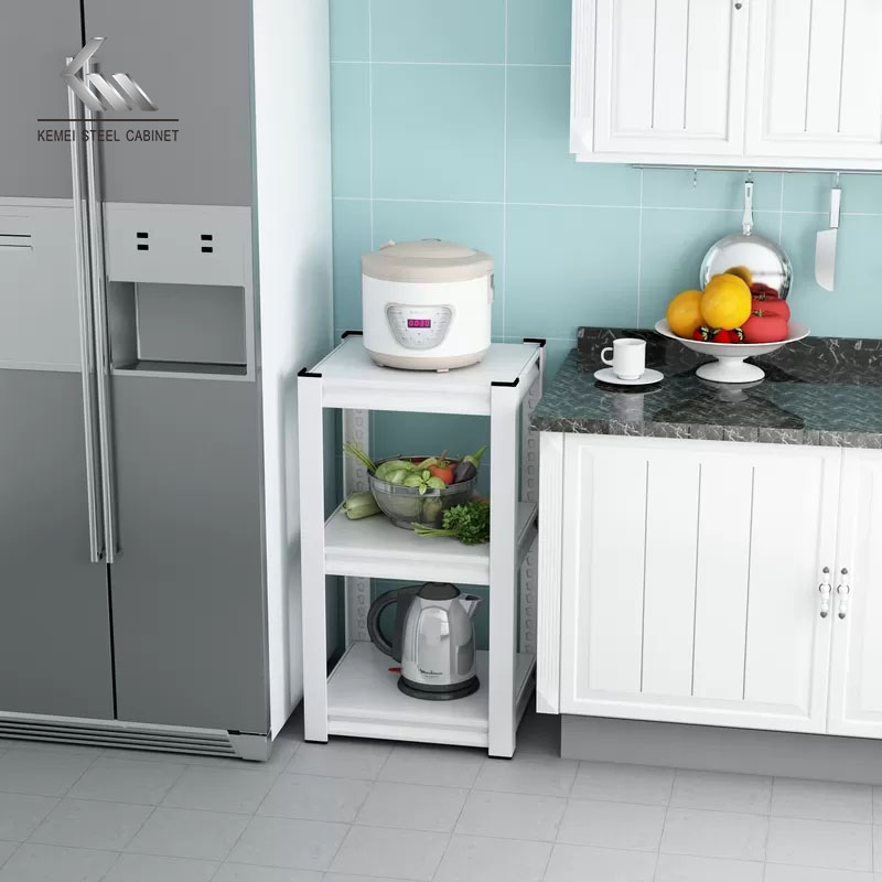 Simple White Color 3 Layer Kitchen Steel Shelf