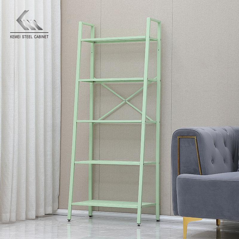 Modern Design Home Bookshelf Steel Rack Trapezoidal Shelf