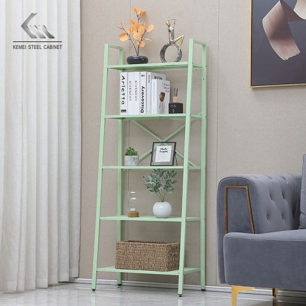 Modern Design Home Bookshelf Steel Rack Trapezoidal Shelf