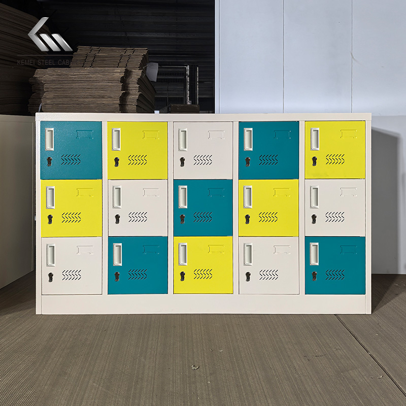 Student Cabinet 15-Door Colorful Steel Storage Locker