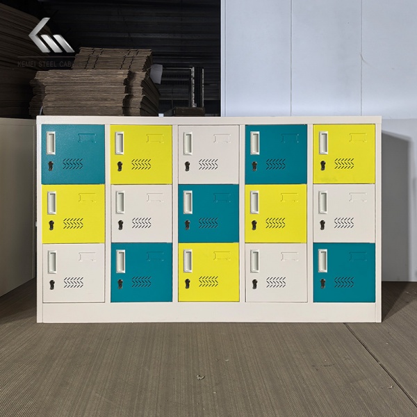 Student Cabinet 15-Door Colorful Steel Storage Locker