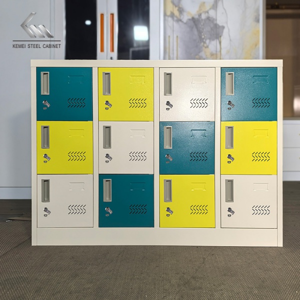 Colorful 12-Door Steel School Bag Locker - Storage Cabinet with Lock