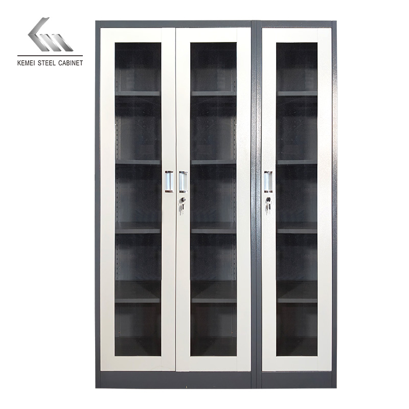  Office 3-Door Glass Door Steel File Cabinet