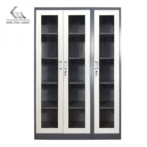  Office 3-Door Glass Door Steel File Cabinet