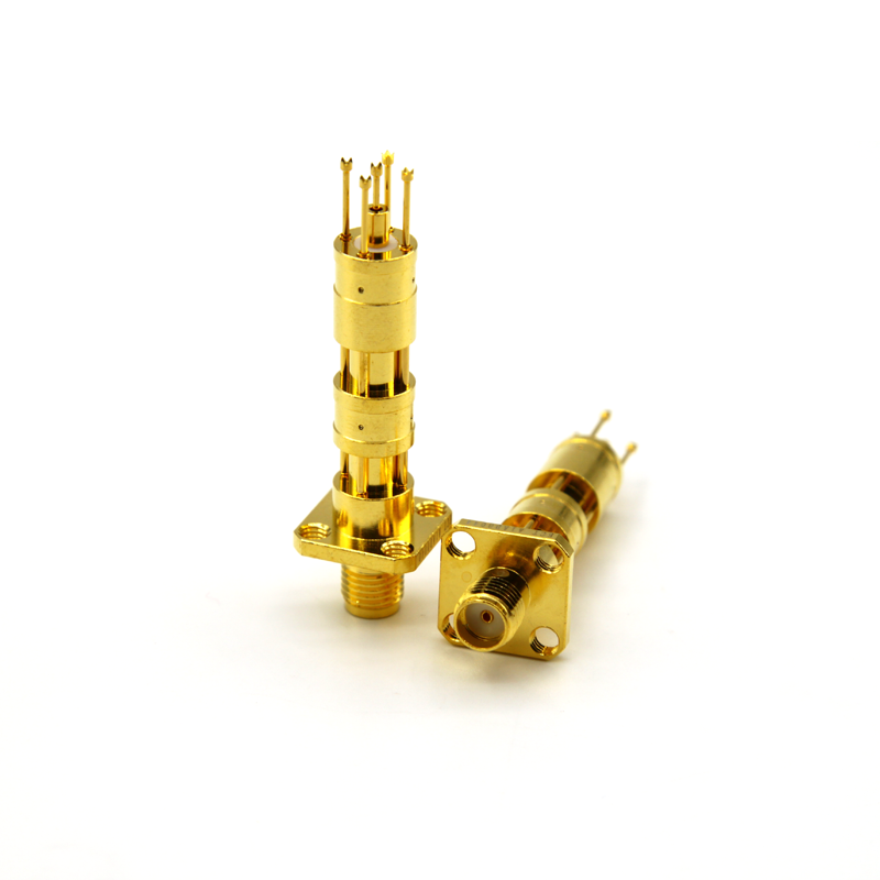 SMA母头四孔法兰五爪机用测试探针