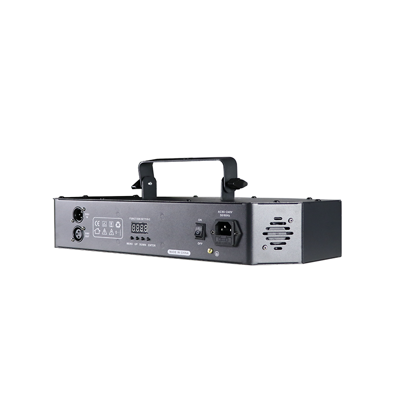  Fan shaped four head full-color scanning laser