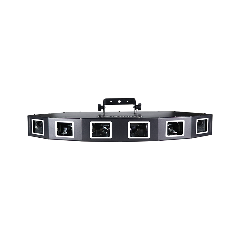  Fan shaped six head full-color scanning laser
