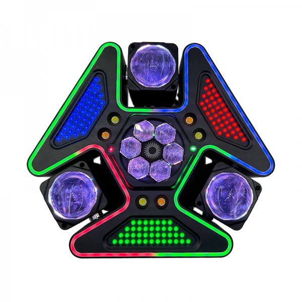 Triple-Head Ultra-Colorful Bee-Eye Design with LED Strip