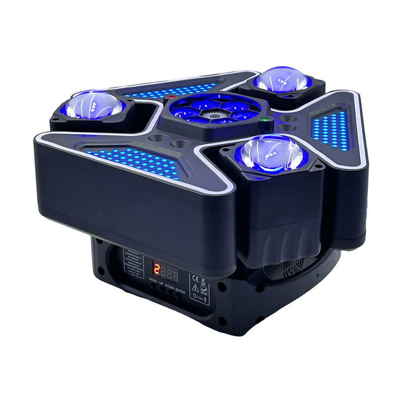 Triple-Head Ultra-Colorful Bee-Eye Design with LED Strip