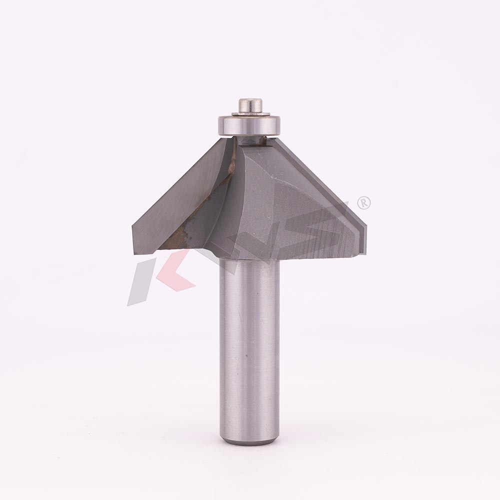 KWS Carbide Tipped 45° 1/2x1 Chamfer Router Bit for Edge Forming