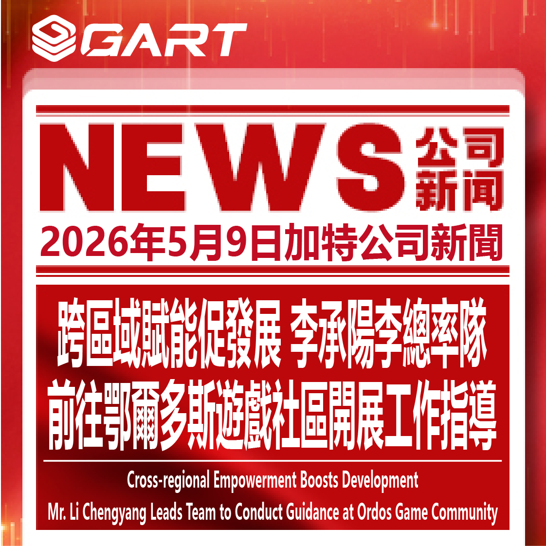跨區域賦能促發展 李承陽李總率隊前往鄂爾多斯遊戲社區開展工作指導