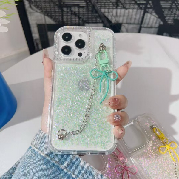 hand strap clear glitter phone case for iphone 16 15 14 13 12 