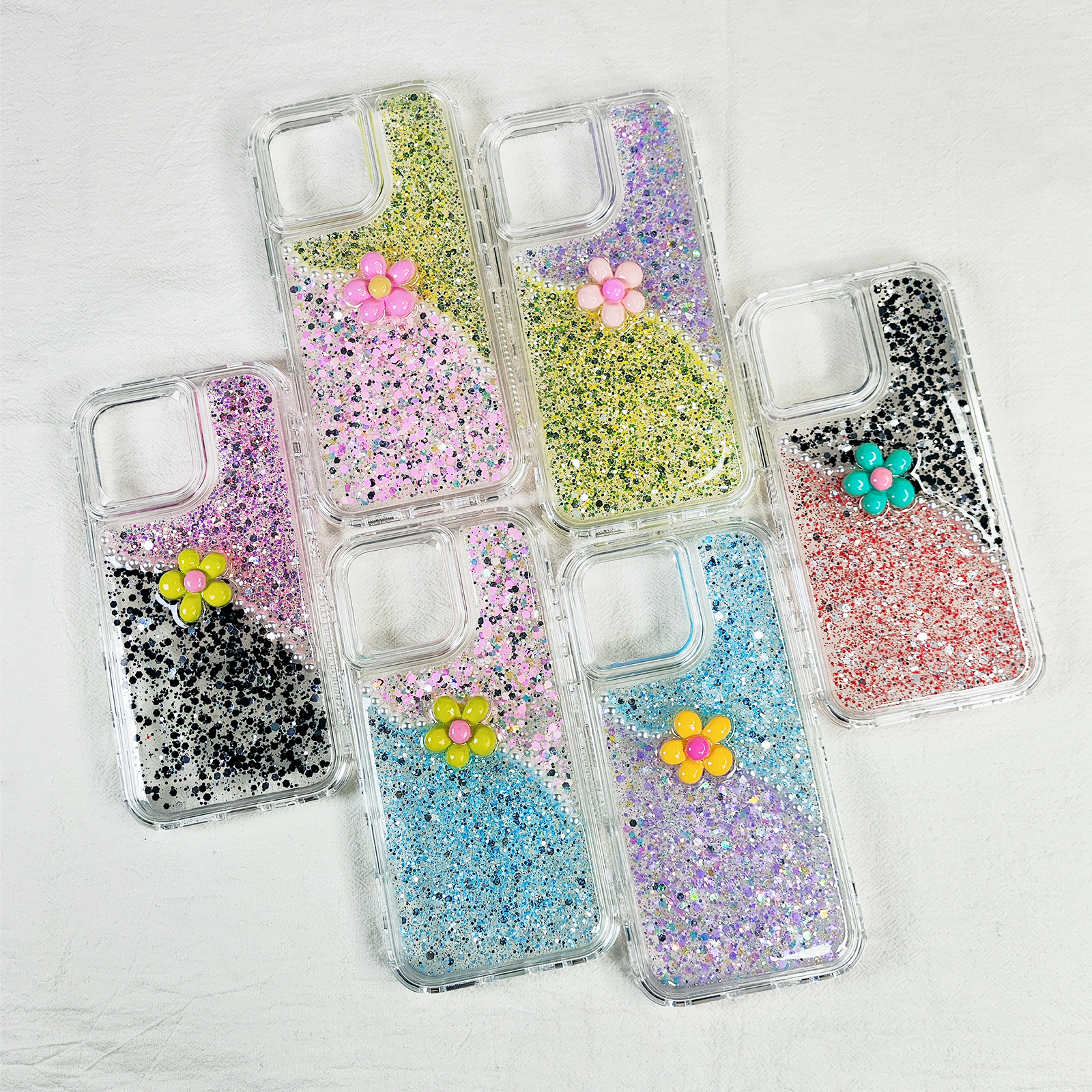 360 flower phone cases for iphone 16 15 14 13 12 11 pro clear shockproof cover 