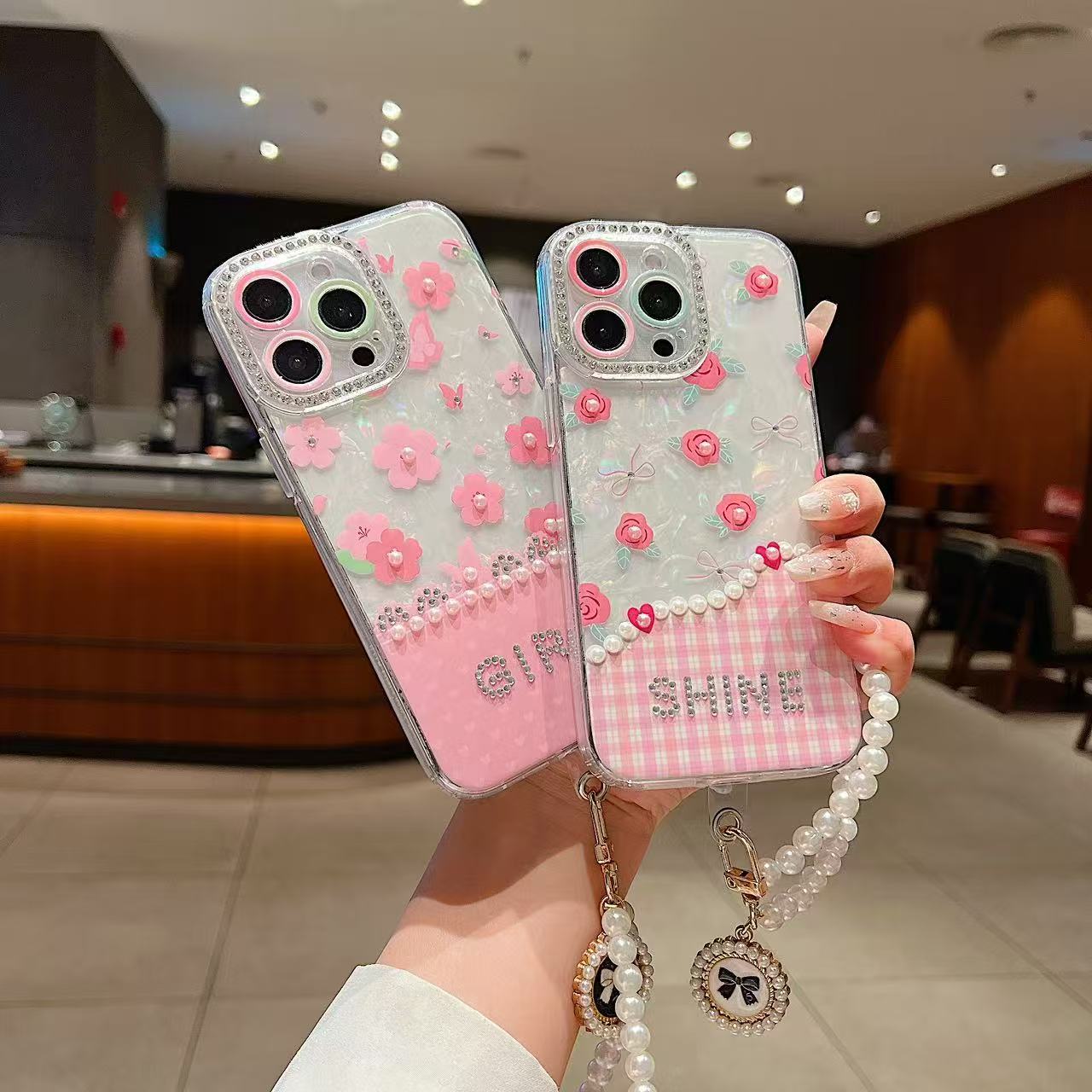 Wholesale girly lanyard case for iphone 16 15 14 13 12 bracelt phone cover