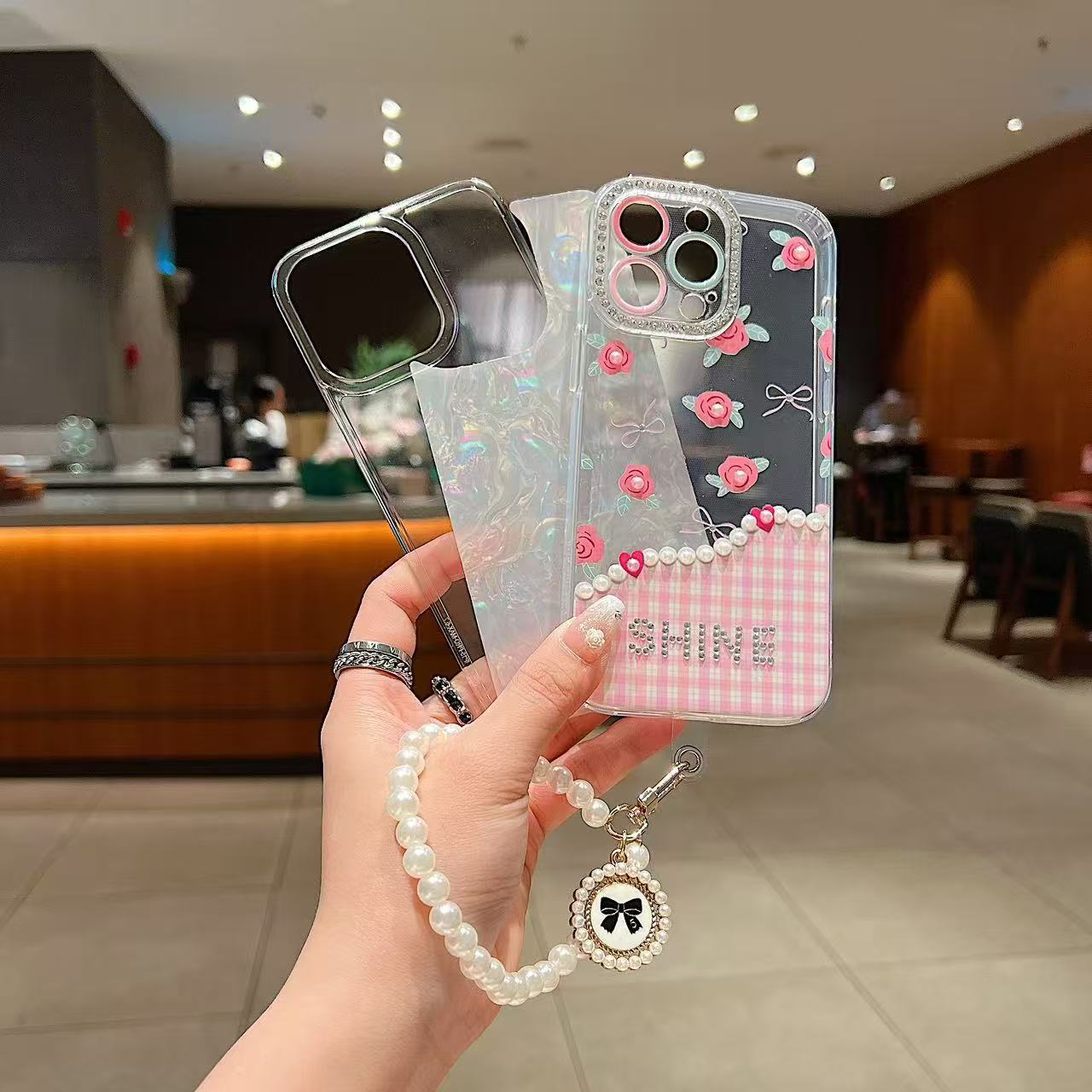 Wholesale girly lanyard case for iphone 16 15 14 13 12 bracelt phone cover