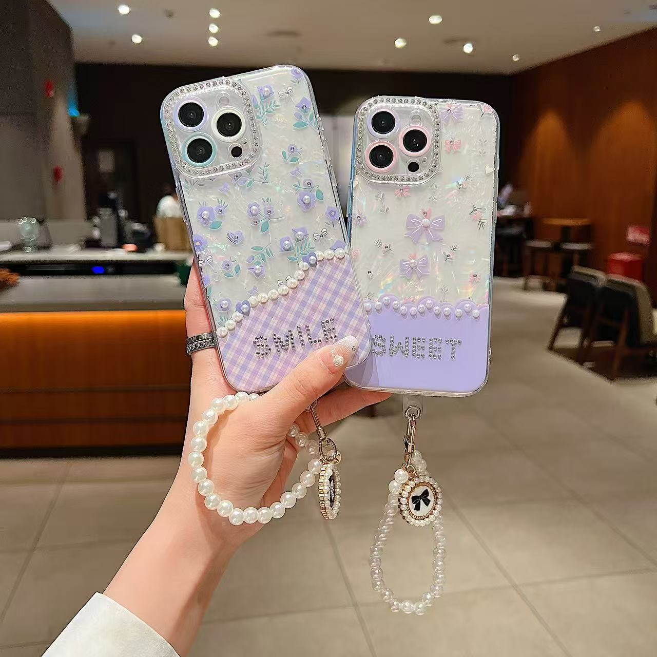 Wholesale girly lanyard case for iphone 16 15 14 13 12 bracelt phone cover