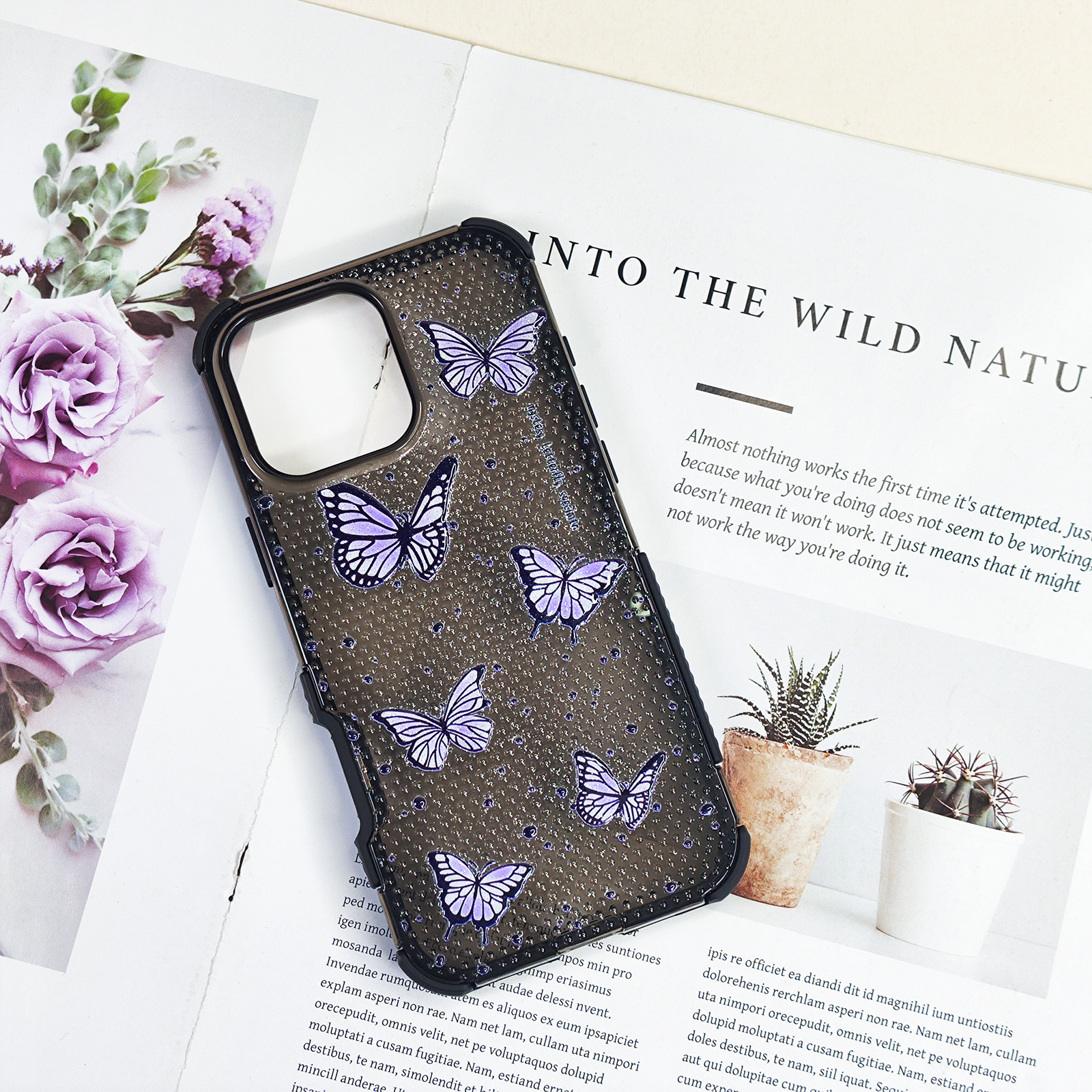 Black translucent phone cases for iphone 16 15 14 13 12 11 fashion cell phone cover