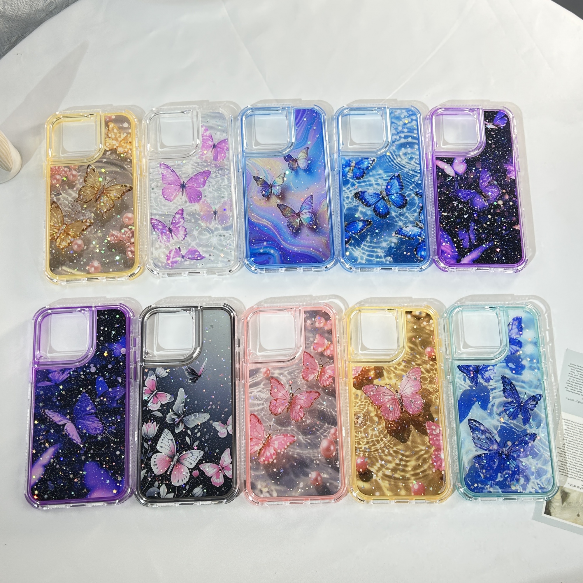 Exquisite Butterfly-Adorned Phone Cases for iPhone 16, 15, 14, 13, 12, 11