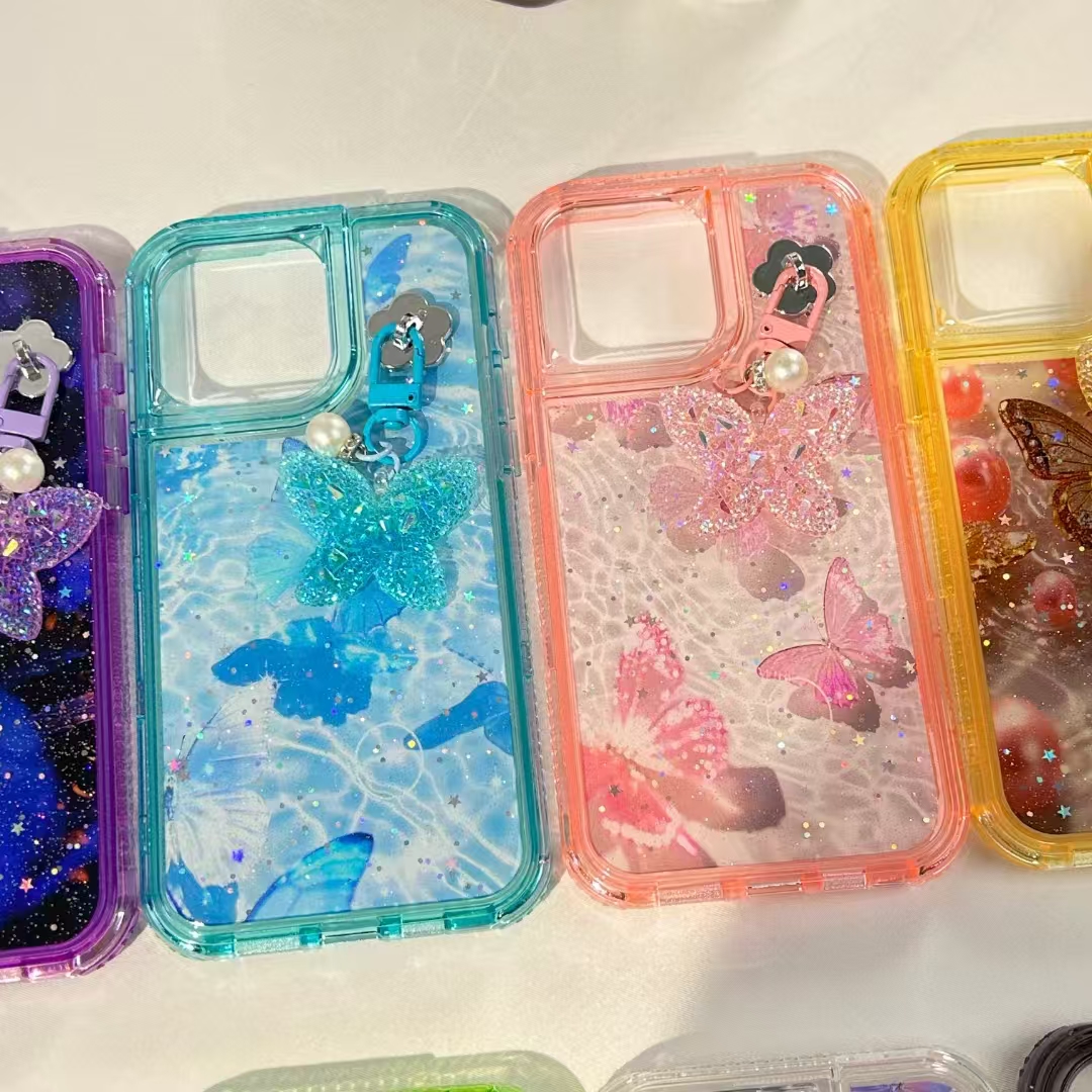 Exquisite Butterfly-Adorned Phone Cases for iPhone 16, 15, 14, 13, 12, 11