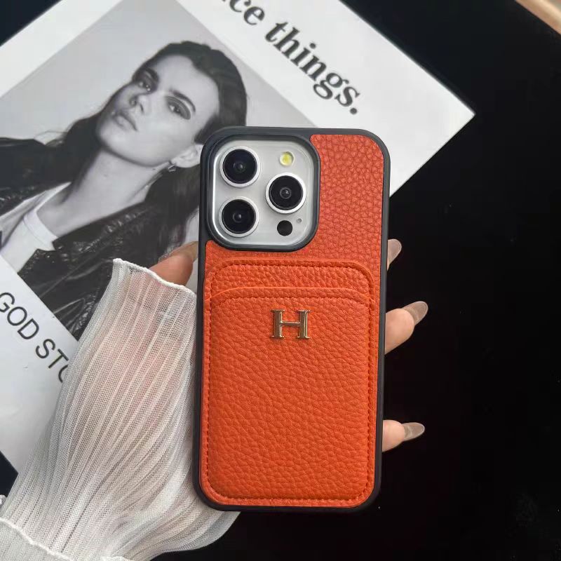 Premium protection luxury leather phone cases with card holder for iphone 15 14 13 12 11