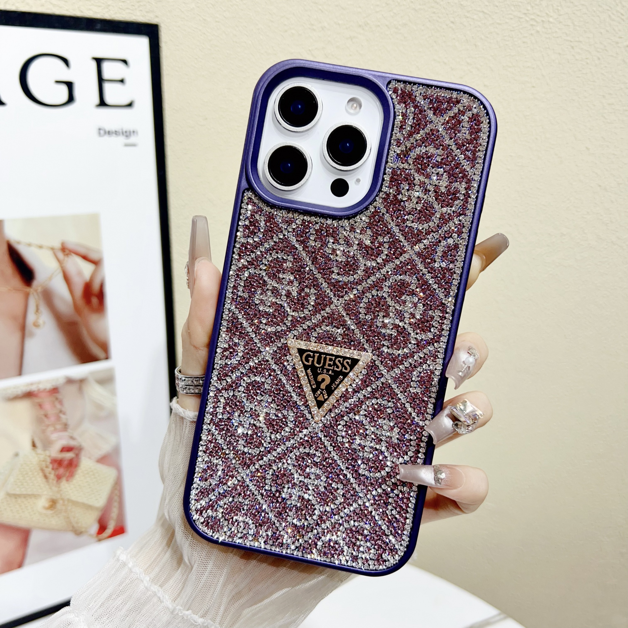 Luxury design glitter phone cases for iphone 16 15 14 13 12 11 bling cover