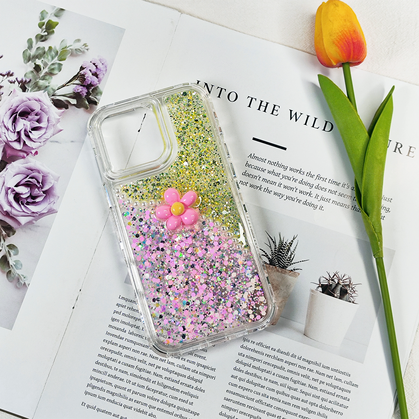 360 flower phone cases for iphone 16 15 14 13 12 11 pro clear shockproof cover 