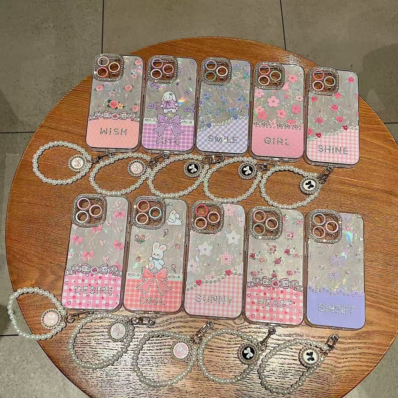 Wholesale girly lanyard case for iphone 16 15 14 13 12 bracelt phone cover