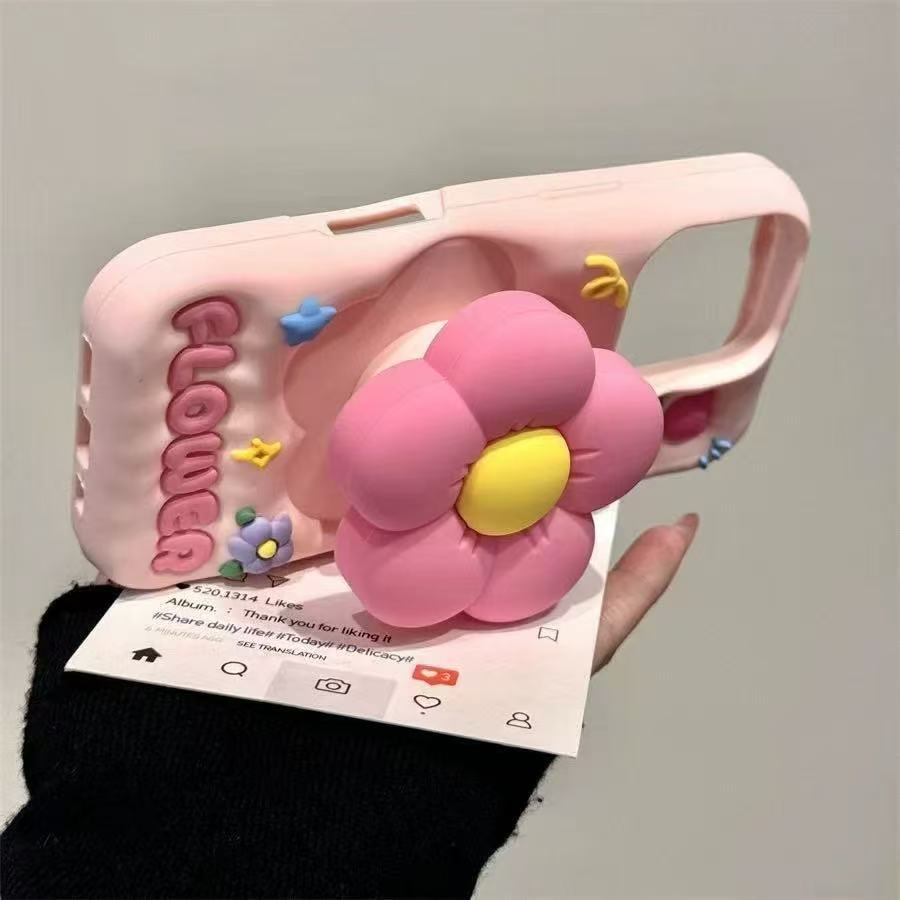 Cute 3D flower phone case for iPhone 16 15 14 13 12 11