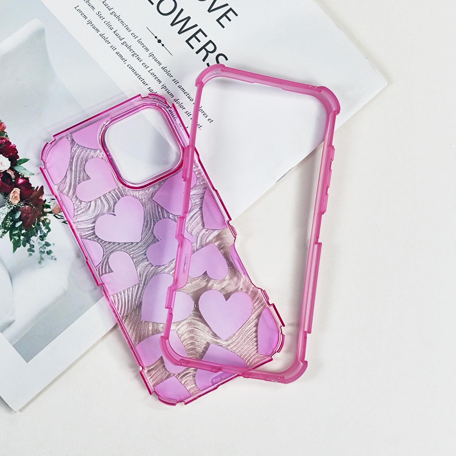 Customized flower cartoon pattern phone cases for iphone 16 15 14 13 12 11 tpu pc back cover