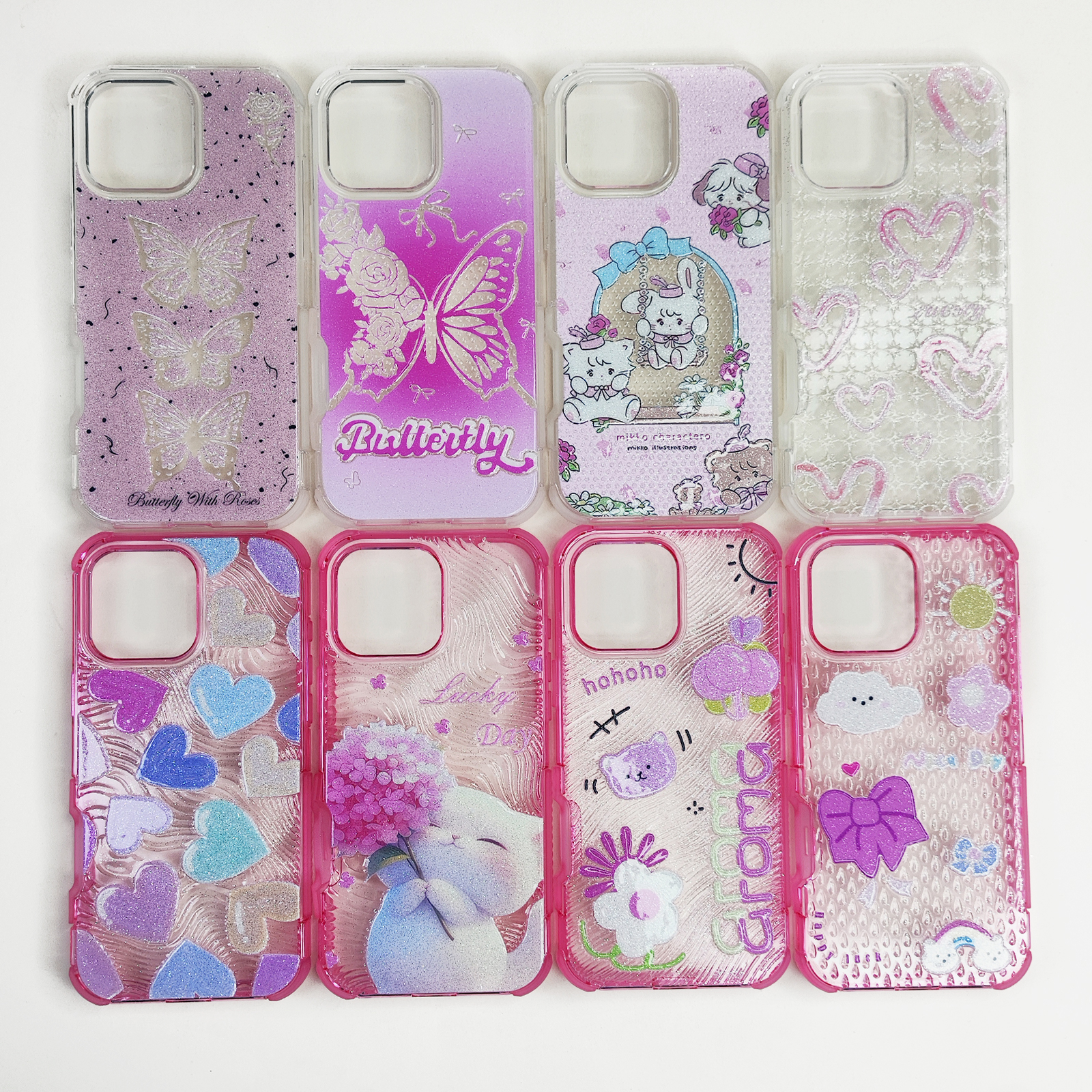 Customized flower cartoon pattern phone cases for iphone 16 15 14 13 12 11 tpu pc back cover