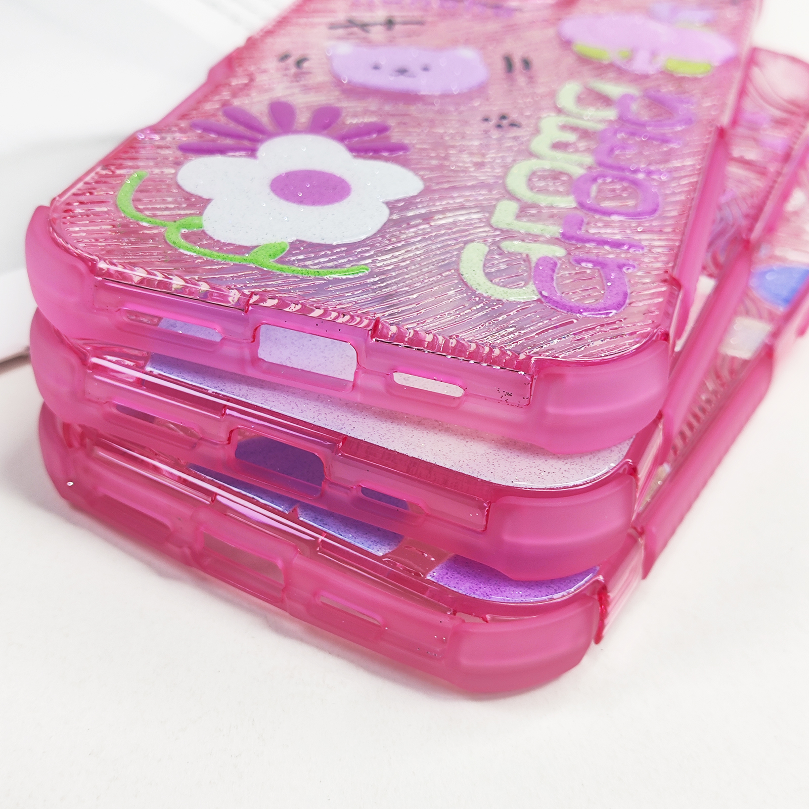 Customized flower cartoon pattern phone cases for iphone 16 15 14 13 12 11 tpu pc back cover