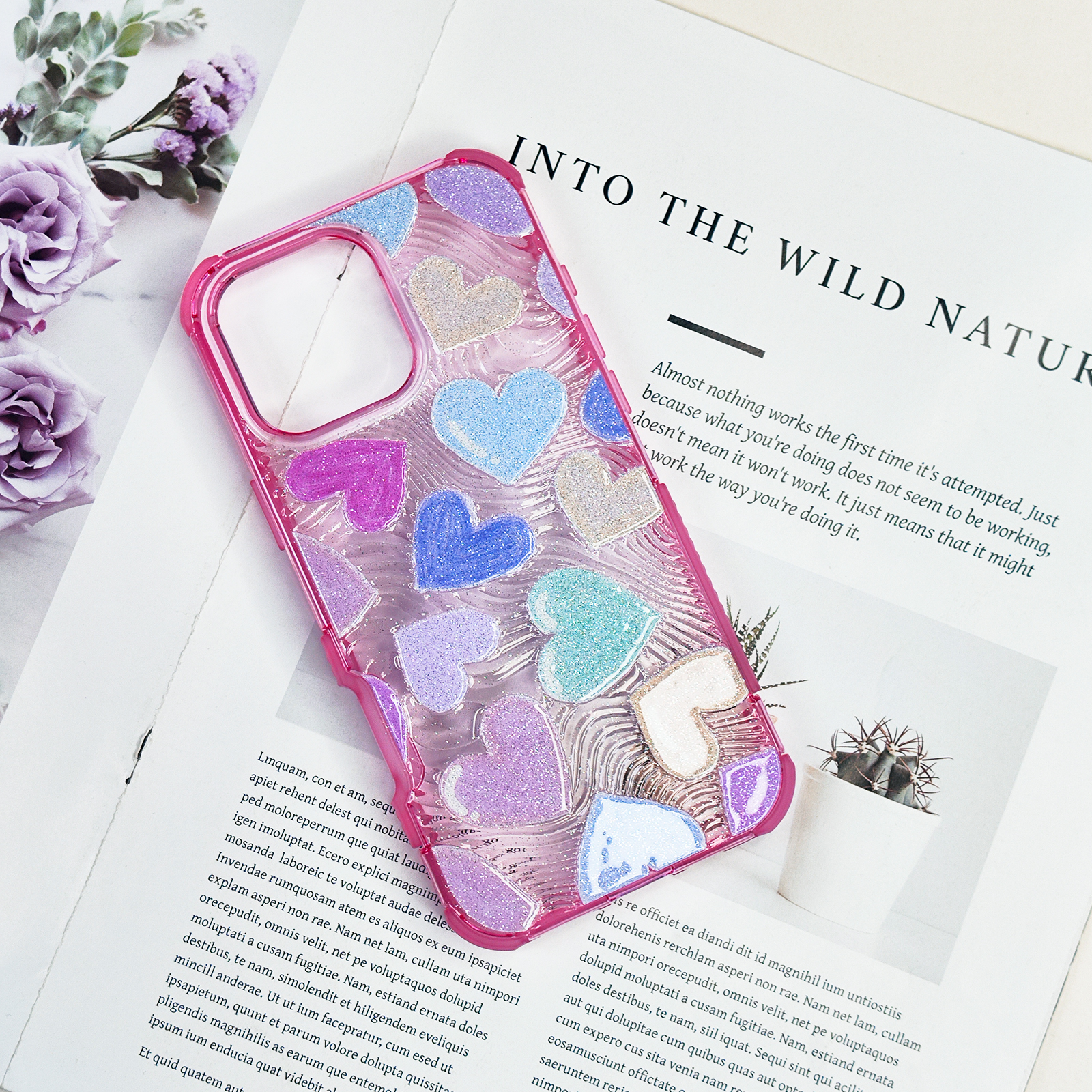 Customized flower cartoon pattern phone cases for iphone 16 15 14 13 12 11 tpu pc back cover