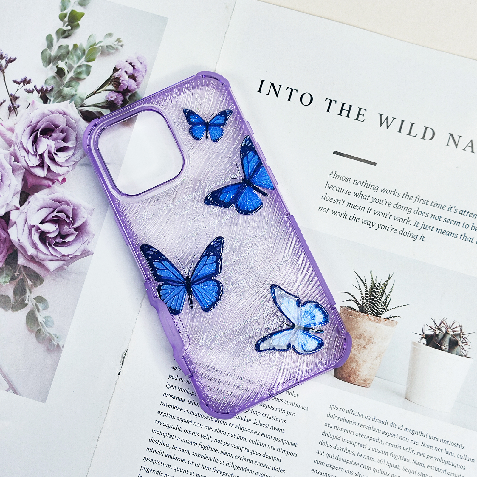 Cool Purple Transparent Case for iphone 16 15 14 13 12 Customized Pattern Cover