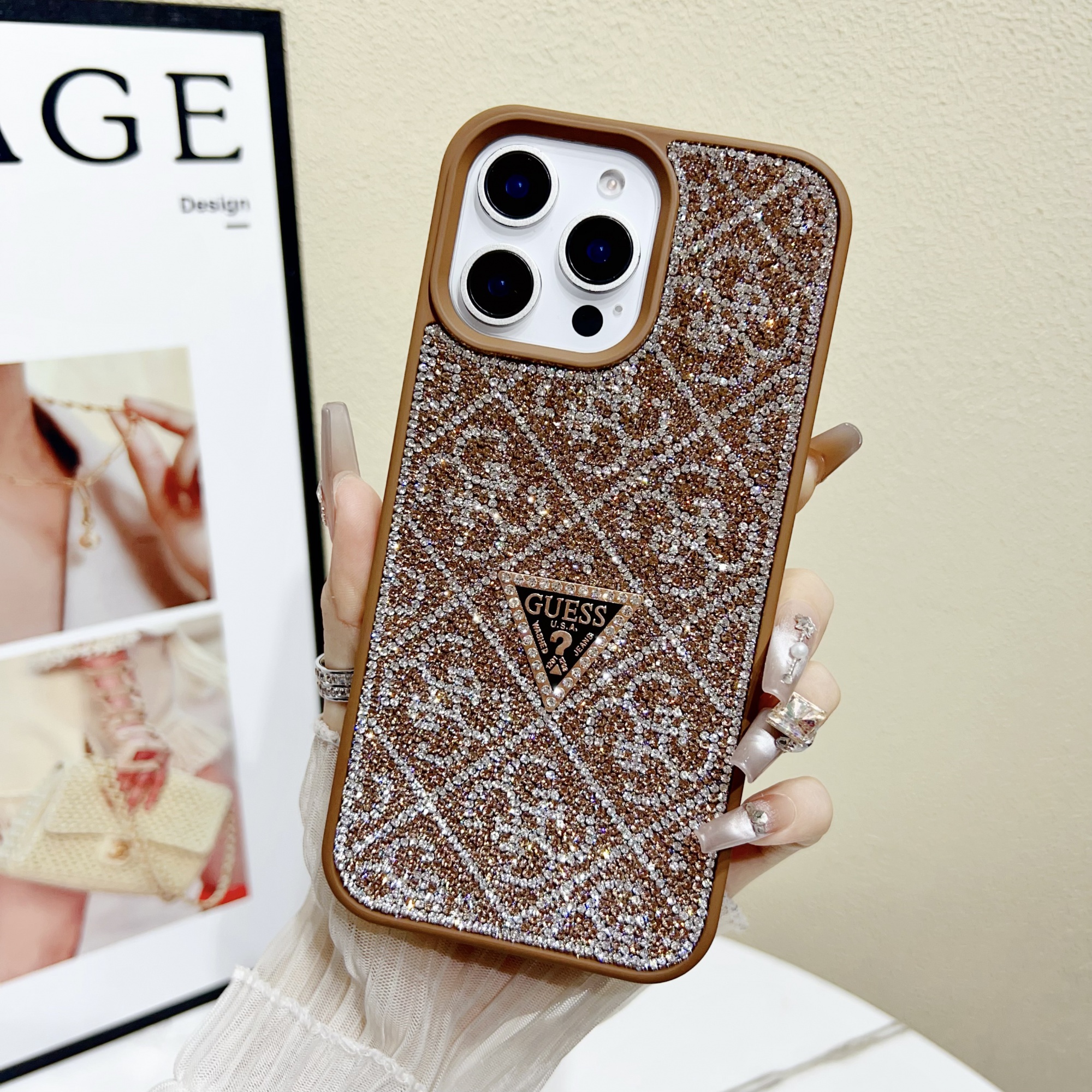 Luxury design glitter phone cases for iphone 16 15 14 13 12 11 bling cover