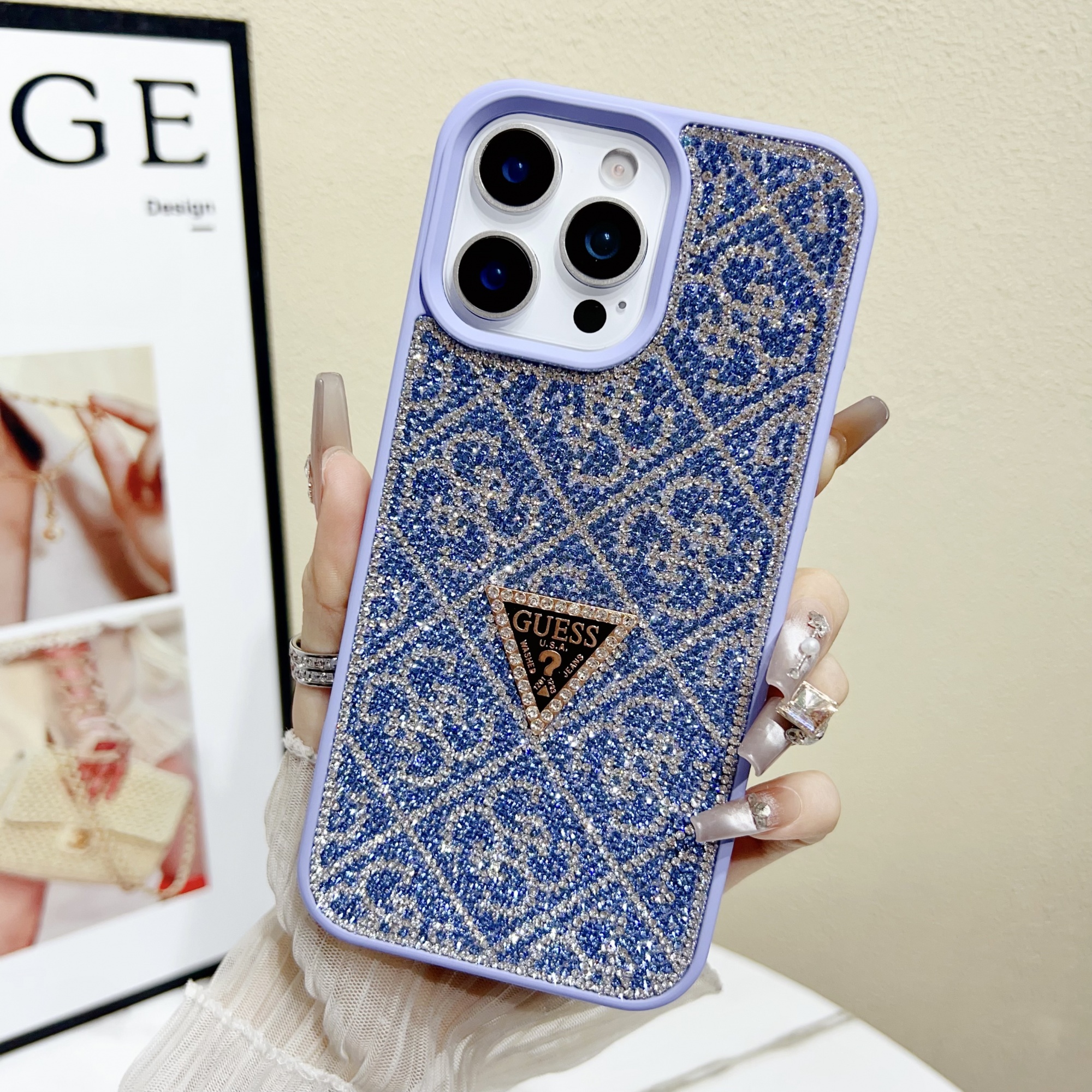 Luxury design glitter phone cases for iphone 16 15 14 13 12 11 bling cover