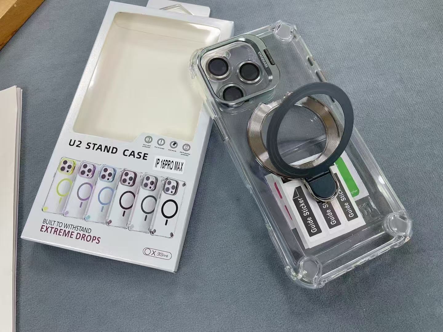 clear magnetic phone cases for iphone 16 15 14 13 12 11 kickstand phone cover