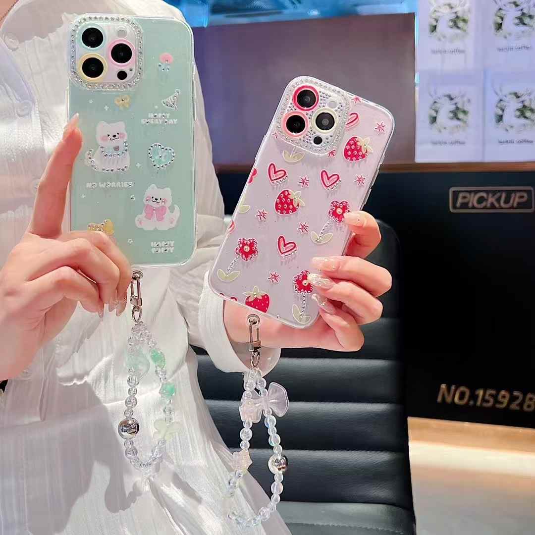 Butterfly lanyard phone cases for iphone 16 15 14 13 12 11 girly phone cover