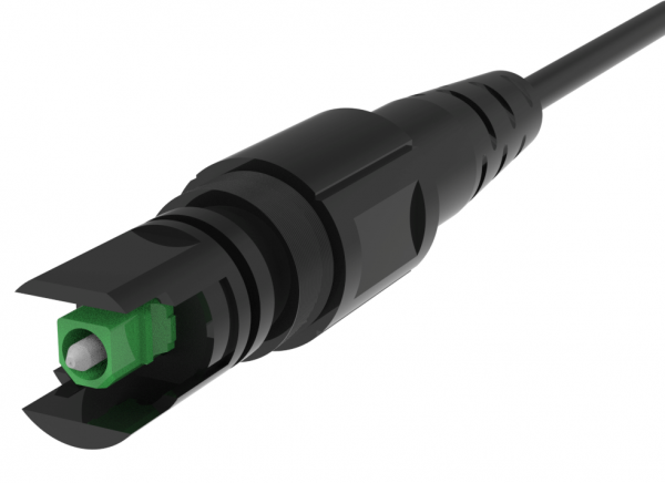 Armoured fiber optic waterproof connector