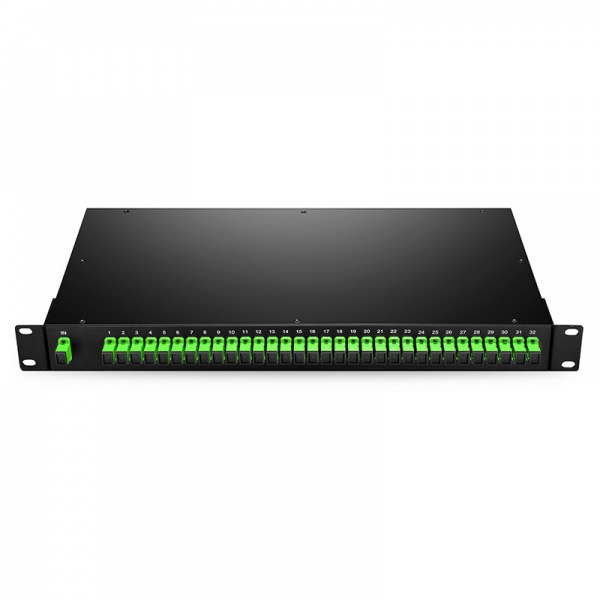 PLC Fiber Splitter, 1U 19" Rack Mount, SC/APC, Singlemode