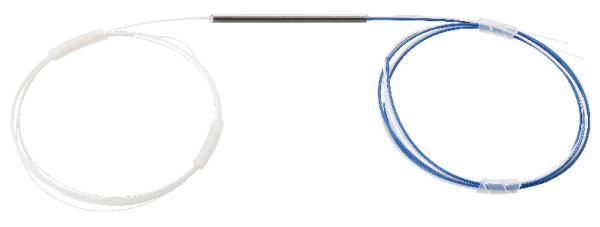 2x2 Optical Fused Coupler , 250um bare fiber, without connector,Package Size:  Φ3.0×L40.